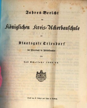 Jahresbericht. 1868/69