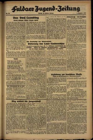 Zweite Ausgabe vom Mittwoch, den 01. Dezember 1937.