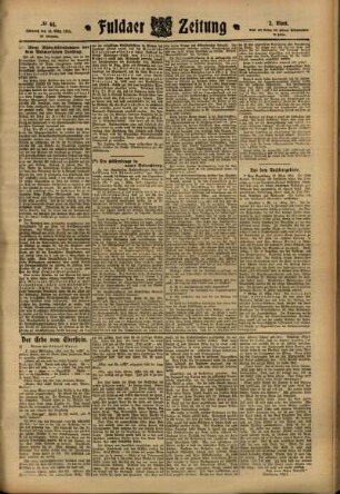 Zweite Ausgabe vom Mittwoch, den 15. März 1911.
