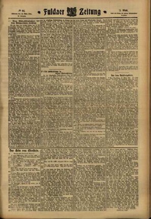 Zweite Ausgabe vom Mittwoch, den 15. März 1911.