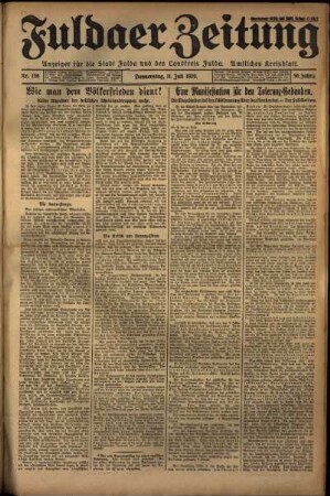 Ausgabe vom Donnerstag, den 11. Juli 1929.