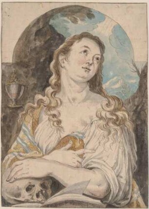 Halbfigur der büßenden heiligen Magdalena
