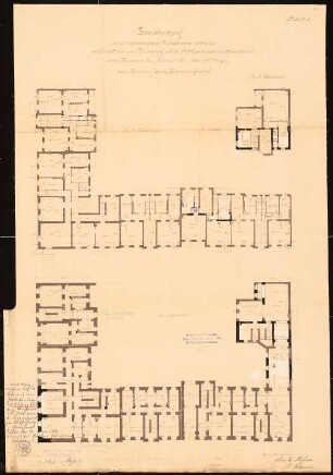 Arbeiterwohnhäuser, Berlin-Friedrichshain: Bauakte Bauherr: Grundrisse, Schnitte, Ansichten, Nachträge, 1:100