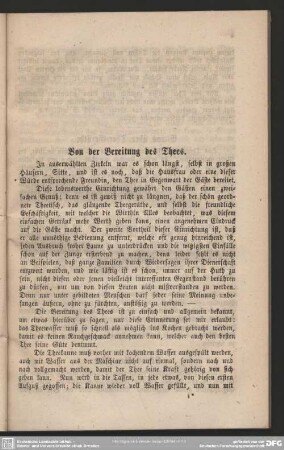 Von der Bereitung des Thees