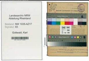 Entnazifizierung Karl Gottwald , geb. 08.06.1899 (Bergingenieur)