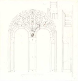 Gärtner, Friedrich von; München; Universität - Säulen (Ansicht m. Schnitt, Details)