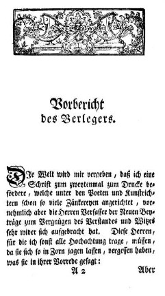 Vorbericht des Verlegers.