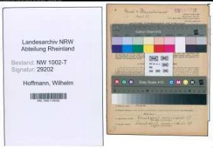 Entnazifizierung Wilhelm Hoffmann , geb. 04.04.1899 (Pumpenwaerter)