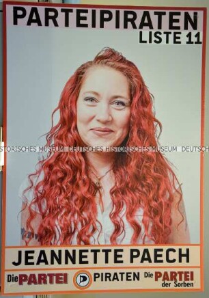 Plakat der Listenvereinigung "Die Parteipiraten" zur Kommunalwahl in Brandenburg am 26. Mai 2019