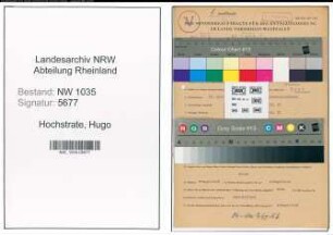 Entnazifizierung Hugo Hochstrate , geb. 18.10.1899 (Kaufmaennischer Angestellter)