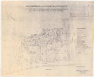 Gartenanlage Luftkreiskommando VII, Braunschweig: Gartenanlagen an den Wohnhäusern des Chefs des Stabes und des Intendanten: Grundriss 1:200