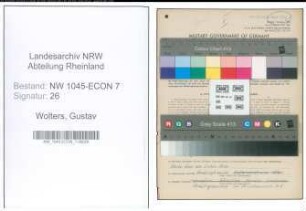 Entnazifizierung Gustav Wolters , geb. 26.11.1903 (Installateur)