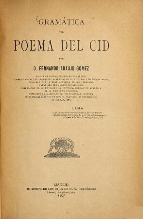 Gramática del Poema del Cid