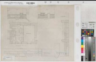 Junkernhees, Schloss, Umbau: Teil-Grundriss Erdgeschoss, Ansichten