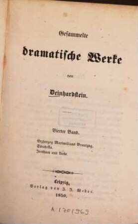 Gesammelte dramatische Werke, 4