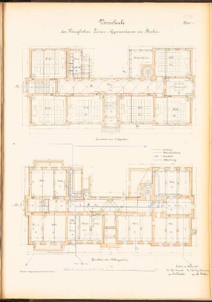 Luisen-Gymnasium, Berlin: Vorschule: Grundrisse EG und KG 1:100