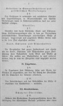 III. Grubenbaue.