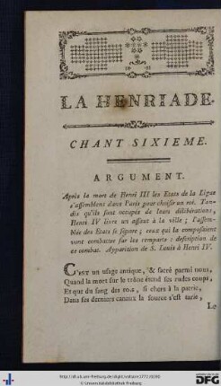 Chant Sixieme.