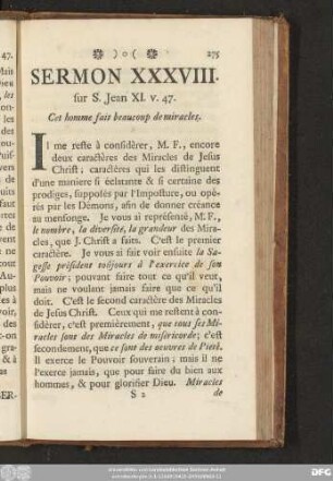 Sermon XXXVIII. sur S. Jean XI. v. 47.