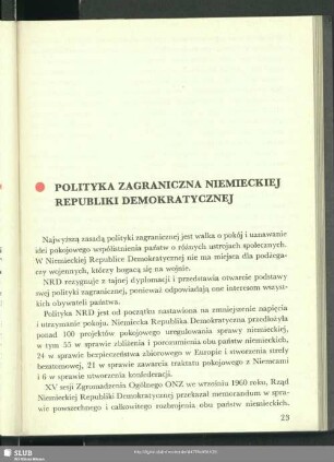 Polityka Zagraniczna Niemieckiej Republiki Demokratycznej