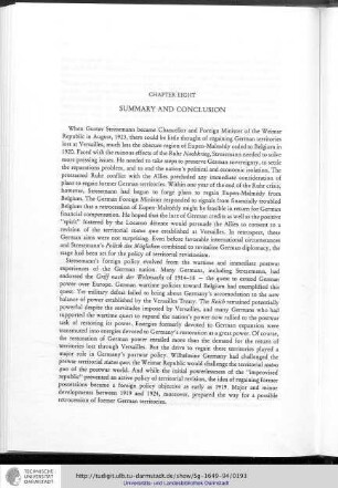 Chapter Eight - Summary and Conclusion