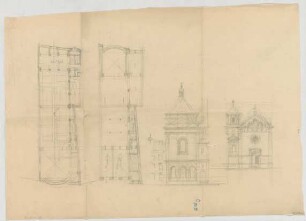 Thiersch, August ; Nürnberg (Bayern); Kath. - Apostolische Kirche, Projekt - Grundrisse, Ansichten