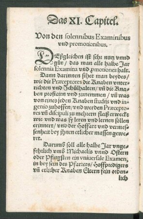 Das XI. Capitel. Von den solennibus Examinibus und promotionibus.