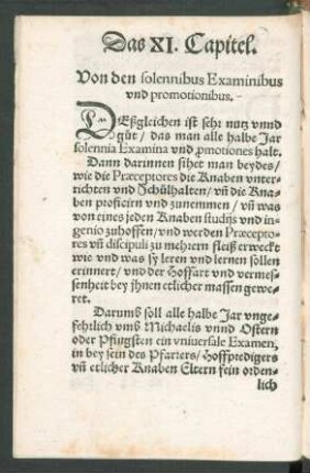 Das XI. Capitel. Von den solennibus Examinibus und promotionibus.