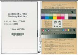 Entnazifizierung Wilhelm Hoos , geb. 25.06.1911 (Lehrer)