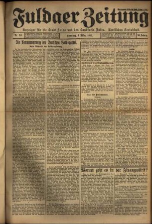 Erste Ausgabe vom Sonntag, den 03. März 1929.