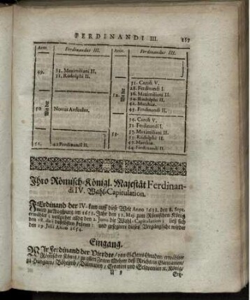 Ihro Römisch-Königl. Majestät Ferdinandi IV. Wahl-Capitulation.