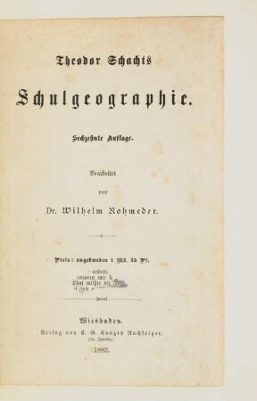 Theodor Schachts Schulgeographie