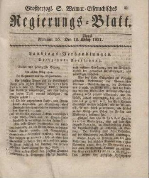 Nr. 16 : 10. April 1821