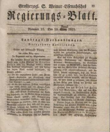Nr. 16 : 10. April 1821