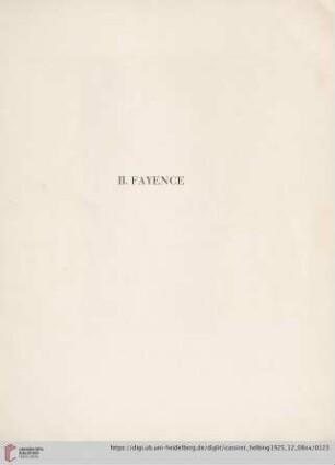 II. Fayence (Nr. 158-165)