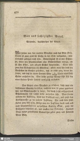 Vier und sechszigster Brief. Bleyprobe, Ausschmelzen des Bleyes