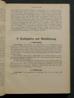 II. Stadtgebiet und Bevölkerung.