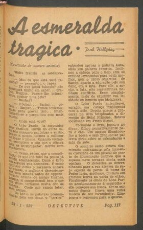 A esmeralda trágica : (Conclusão do numero anterior). [Grande romance]