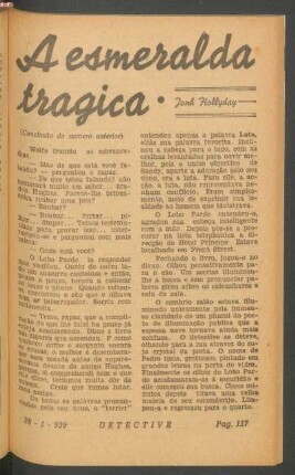 A esmeralda trágica : (Conclusão do numero anterior). [Grande romance]