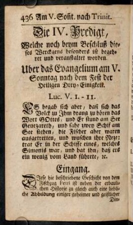 436-463, Am V. Sonntag nach Trinitatis über Luc. V. I.-II.