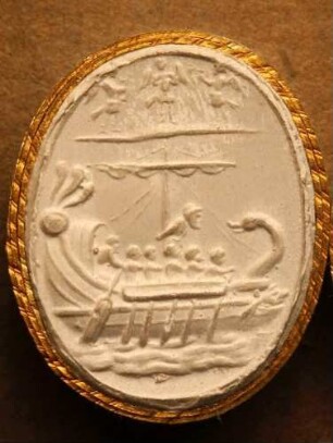 Der an den Mast gebundene Odysseus mit den Sirenen (Daktyliothek, Das Alterthum nach Lippert und Visconti)