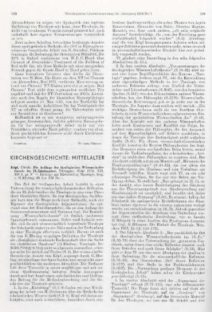 523-530 [Rezension] Köpf, Ulrich, Die Anfaenge der theologischen Wissenschaftstheorie im 13. Jahrhundert