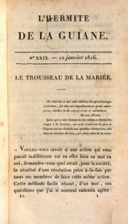 L' Hermite de la Guiane, ou observations sur les moeurs et les usages François au commencement du XIX siècle. 2