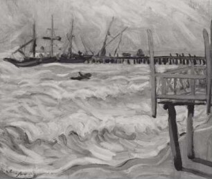 Landungsbrücke mit Segelschiffen (Dänemark)
