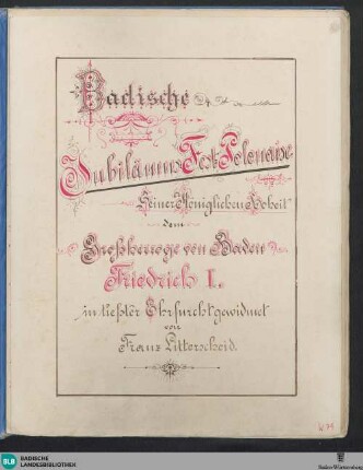 Badische Jubiläums-Fest-Polonaise - Bad Mus.Ms. L52 : orch, stck; C
