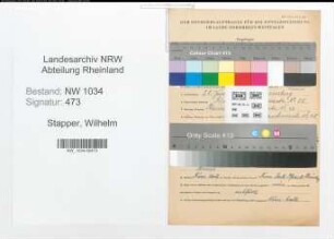 Entnazifizierung Wilhelm Stapper , geb. 28.06.1895 (Hauptmann)