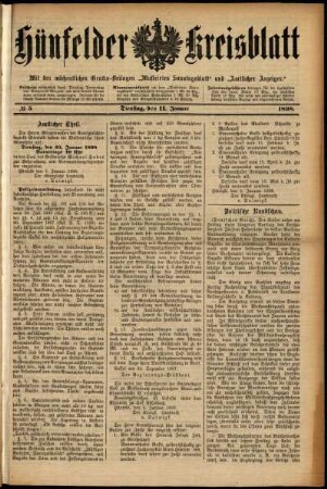 Ausgabe vom Dienstag, den 11. Januar 1898.