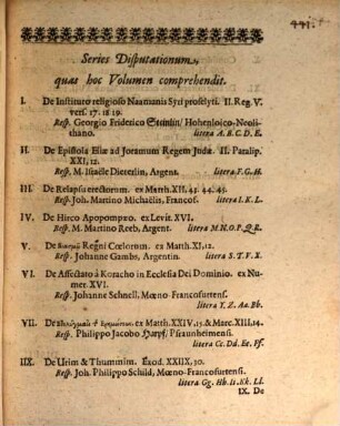 Tredecim dissertationes theol. in universitate Argentinensi habitae