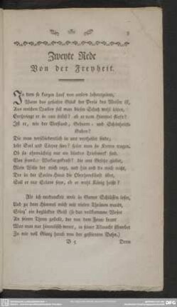 Zweyte Rede. Von der Freyheit