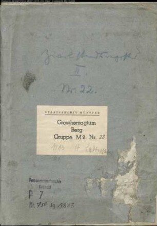 Zivilstandsregister der Munizipalität Ladbergen (GHT 1813). (Gemeinde: Ladbergen, Kreis Tecklenburg)